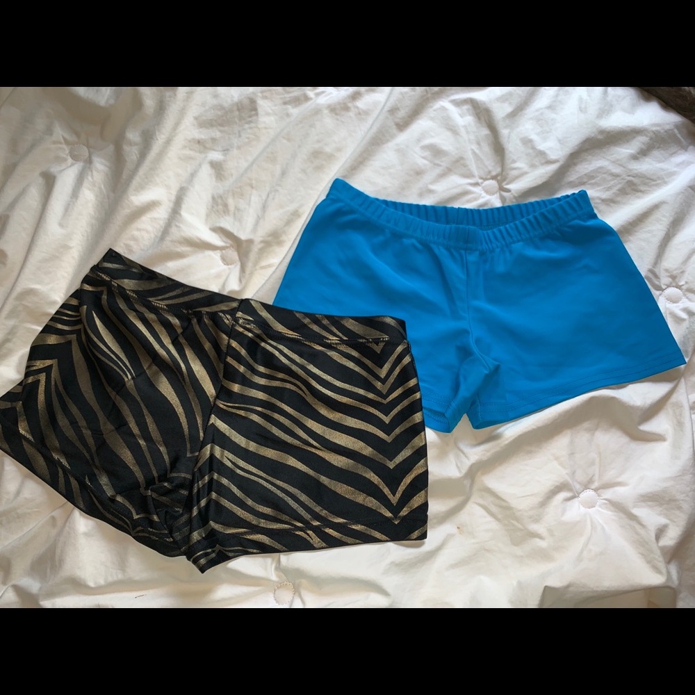 2 pairs of girls spandex shorts